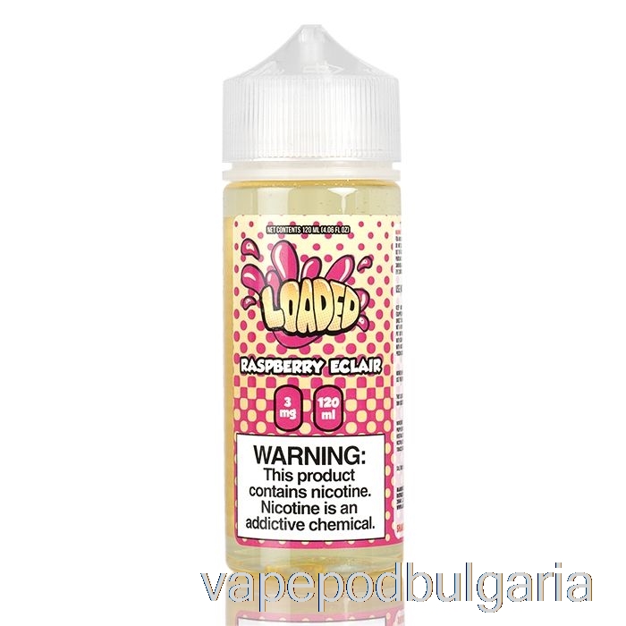 Vape 10000 Дръпки Raspberry Eclair - заредена е-течност - безмилостни изпарения - 120ml 6mg